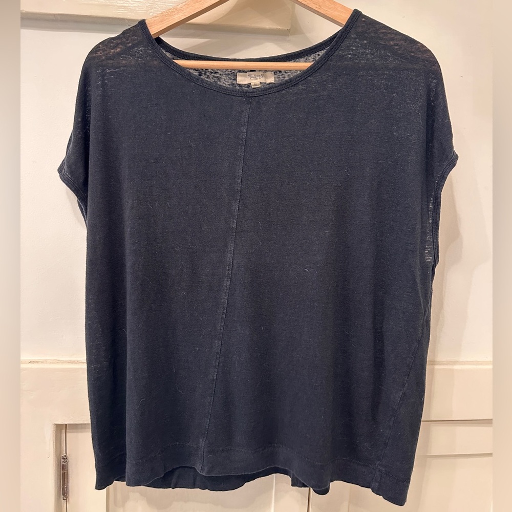 MADEWELL linen cocoon top - black